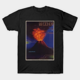 Vintage Mexico Travel Poster - Volcano T-Shirt